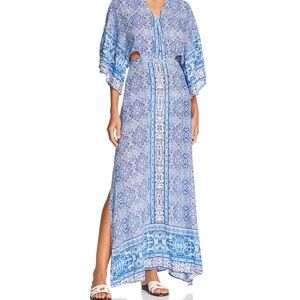 Surf Gypsy Paisley Blue Maxi Dress Swim Cover-up Sz S